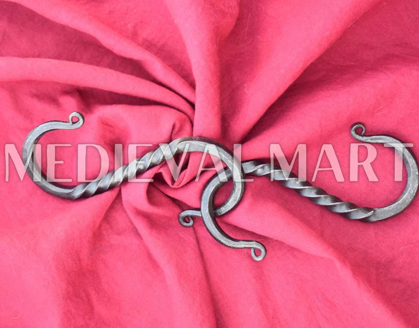 MEDIEVALMART AU Hand Forged Medieval Twisted Troll Cross Iron Pendent With Leather Cord