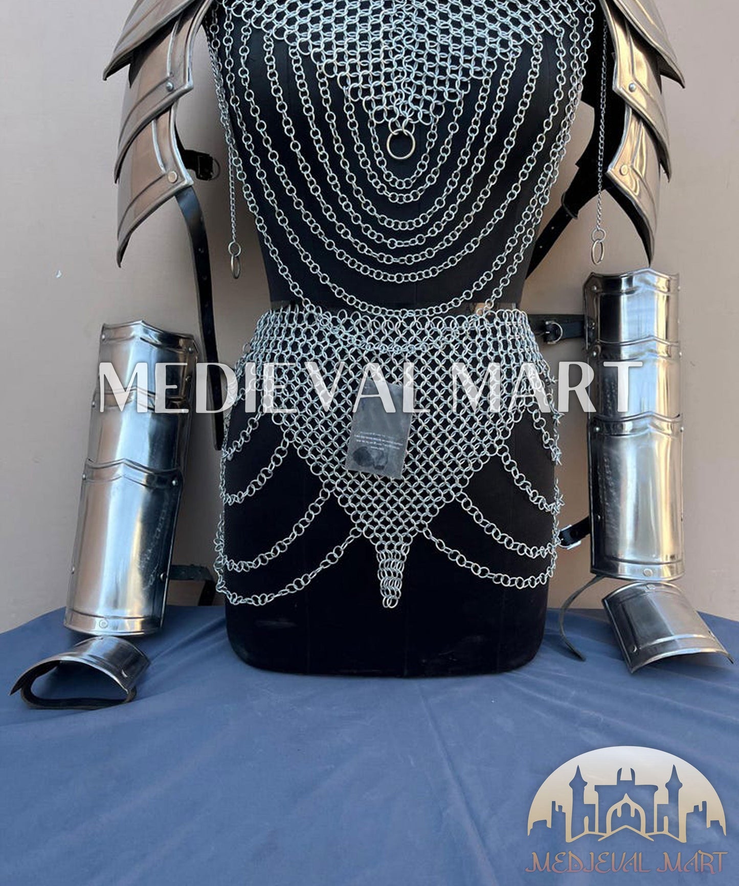 MEDIEVALMART AU Iconic Viking's Jarl Borg Iron Spikes  Battleworn Viking Wooden Shield | Gifts For Dad