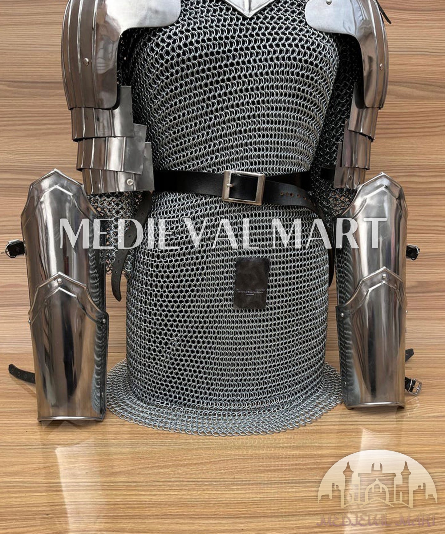 MEDIEVALMART AU Iconic Viking's Jarl Borg Iron Spikes  Battleworn Viking Wooden Shield | Gifts For Dad