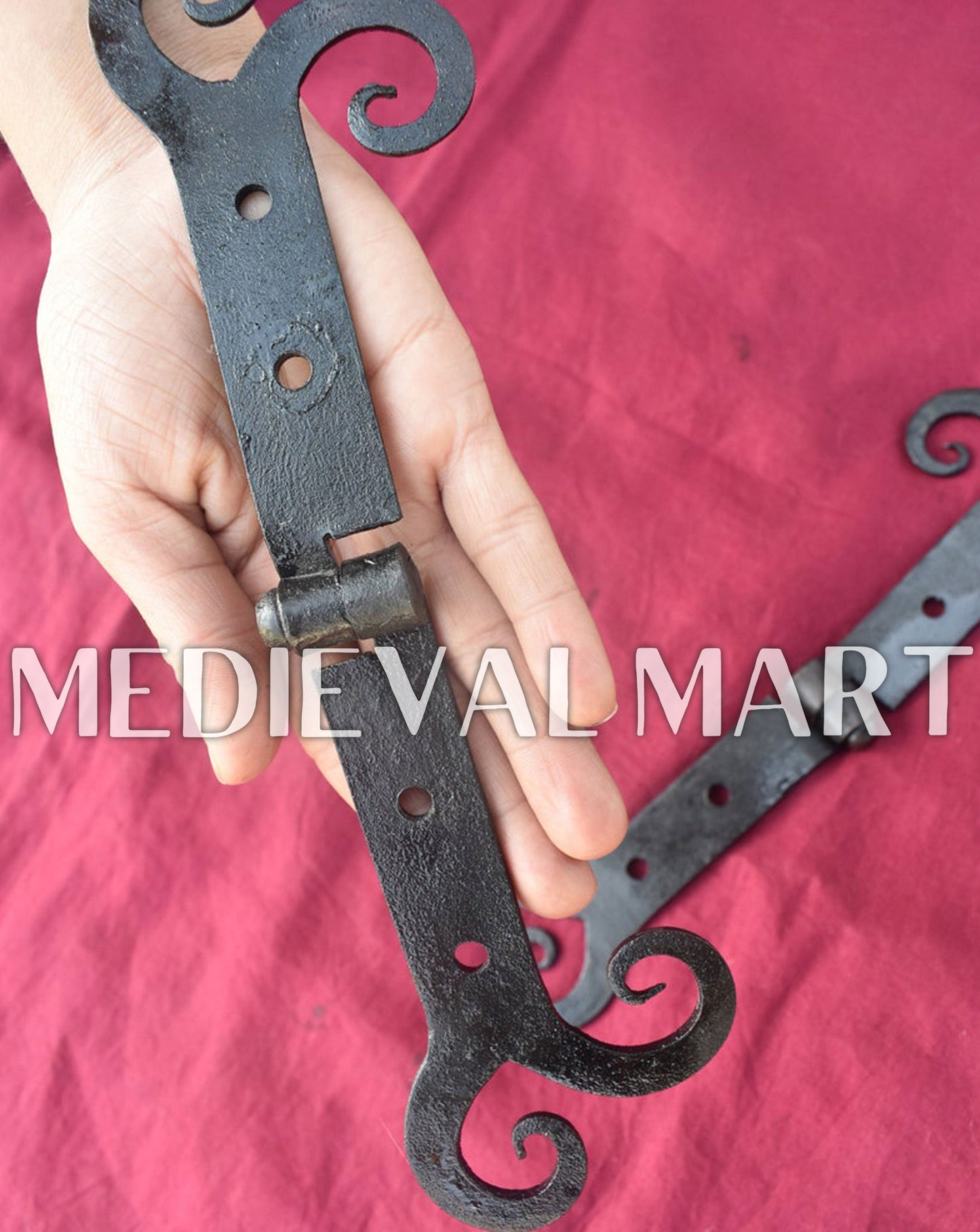 MEDIEVALMART AU Hand Forged Medieval Twisted Troll Cross Iron Pendent With Leather Cord