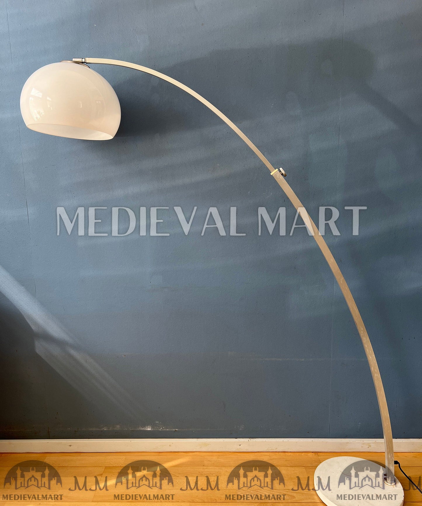 MEDIEVALMART AU Vintage Mid Century Silver Dijkstra Space Age Floor Lamp