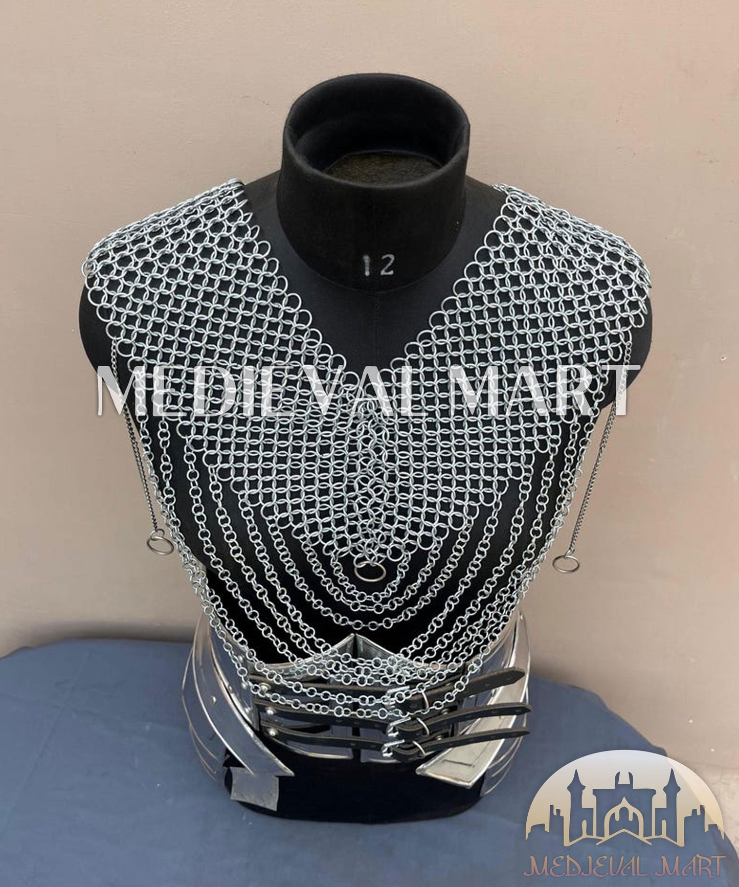 MEDIEVALMART AU Iconic Viking's Jarl Borg Iron Spikes  Battleworn Viking Wooden Shield | Gifts For Dad