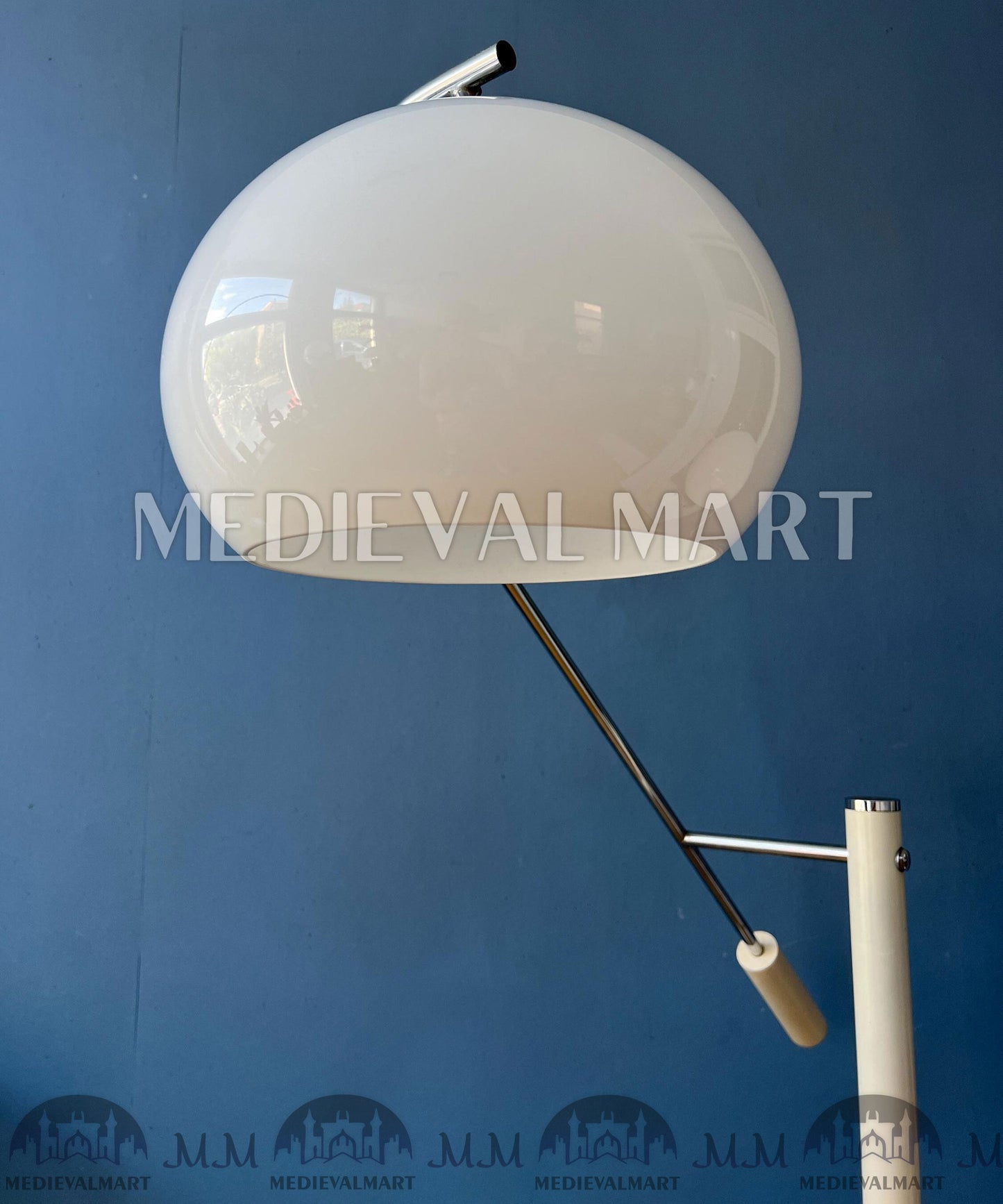 MEDIEVALMART AU Vintage Mid Century Silver Dijkstra Space Age Floor Lamp