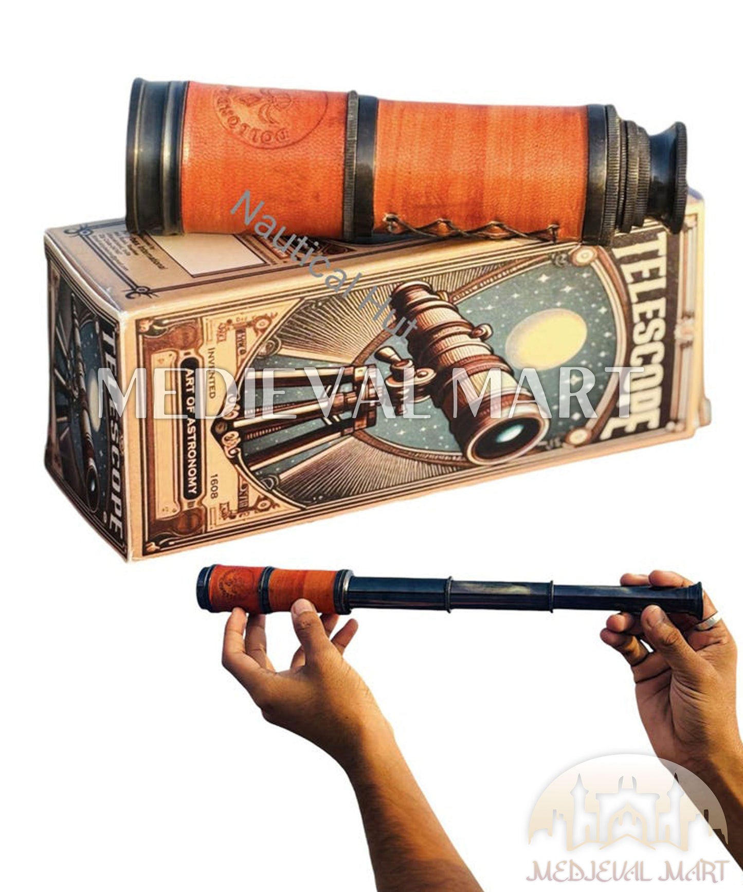 MEDIEVALMART AU Medieval Templar Devil Zelda Cross Inspired Wooden Shield Bliue & Gold Finish | Gift for Christmas Day