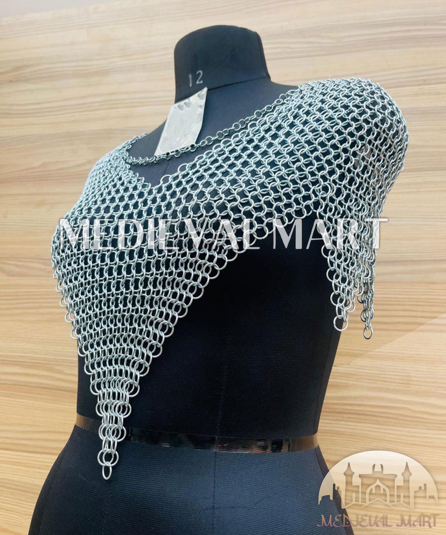 MEDIEVALMART AU Iconic Viking's Jarl Borg Iron Spikes  Battleworn Viking Wooden Shield | Gifts For Dad