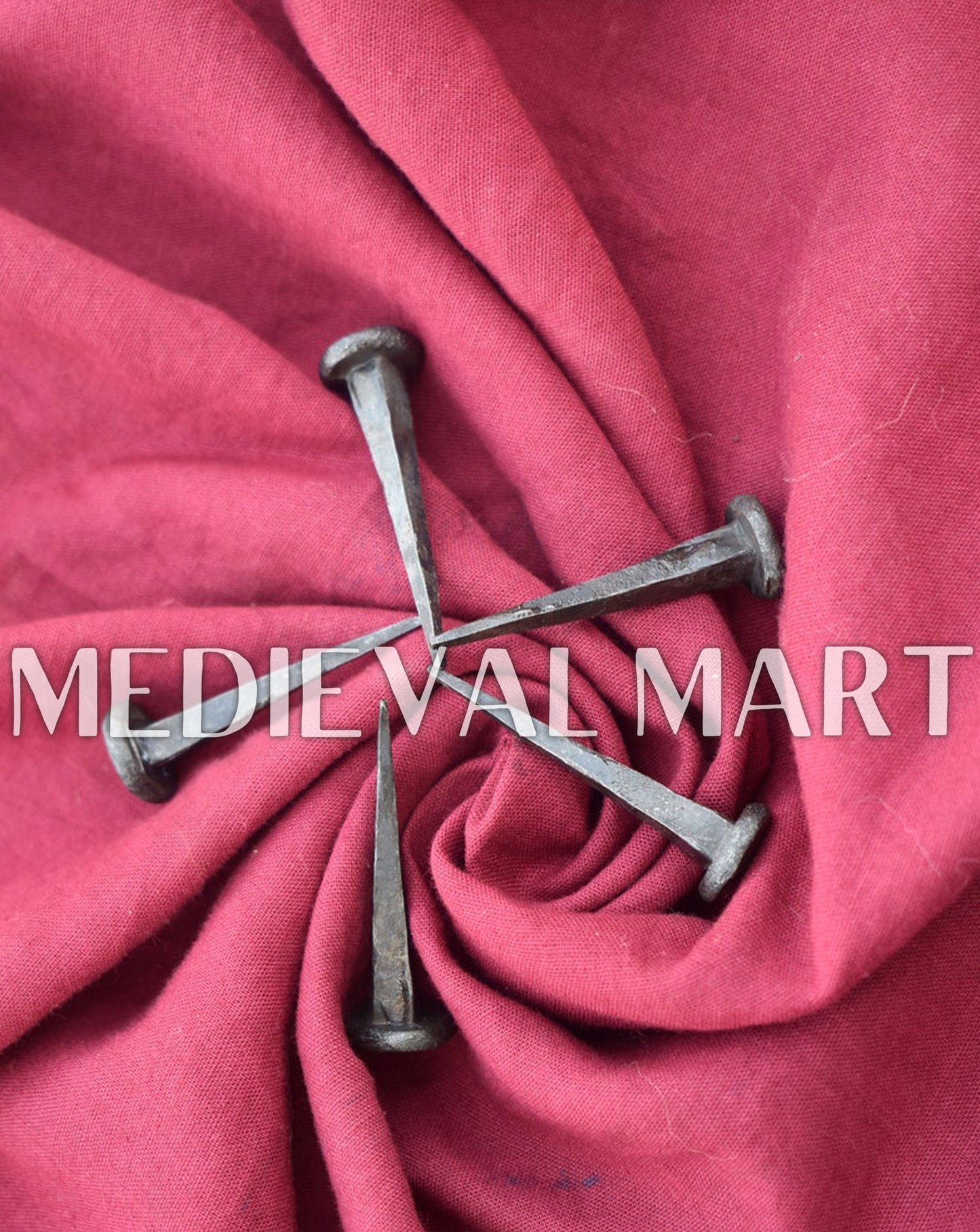 MEDIEVALMART AU Hand Forged Medieval Twisted Troll Cross Iron Pendent With Leather Cord