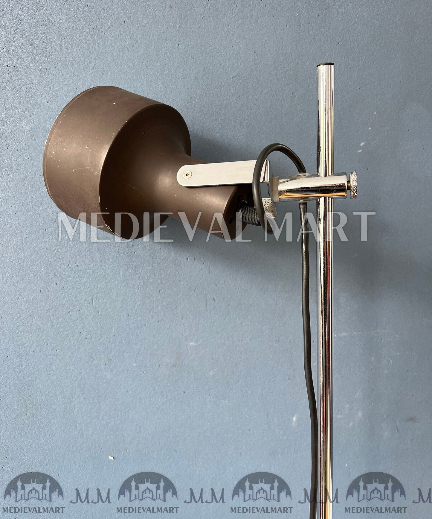 MEDIEVALMART AU Vintage Mid Century Silver Dijkstra Space Age Floor Lamp