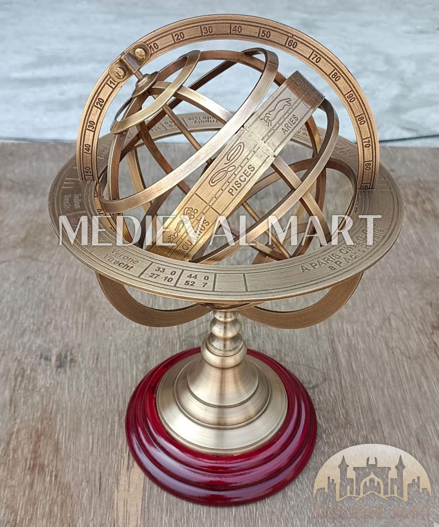 MEDIEVALMART AU "Achilles" Gold Finish Trojan Warrior Helmet W/H Free Stand | Troy Props