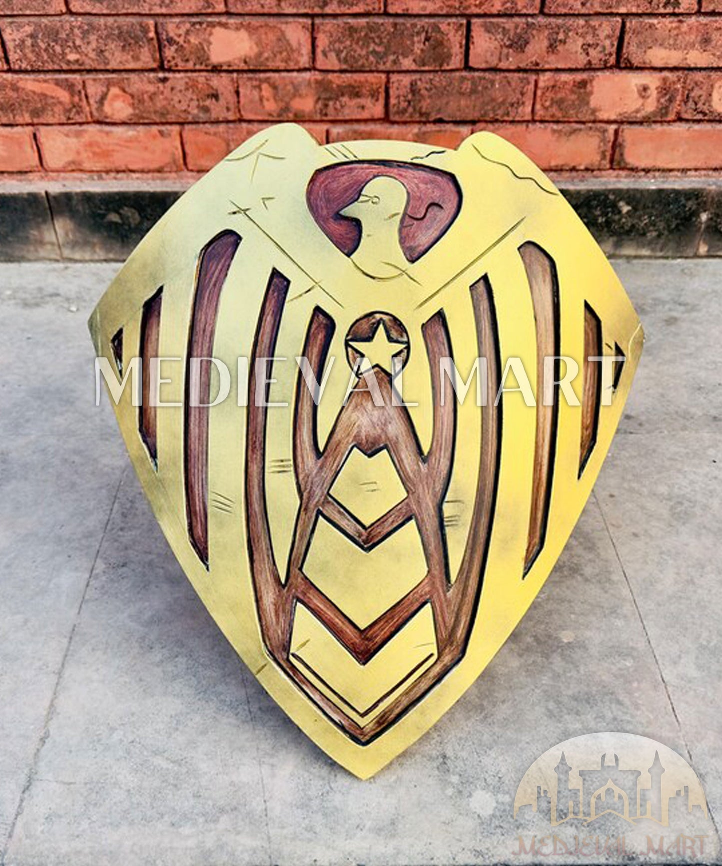 MEDIEVALMART AU First Avengers Steve Rogers Damaged Shield | Gift for Cosplayer