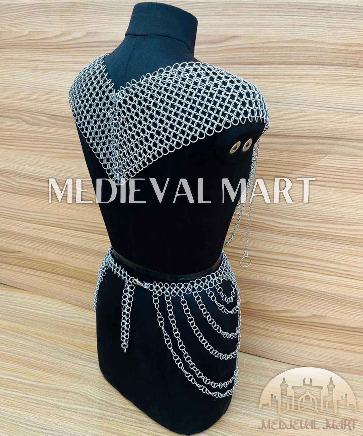 MEDIEVALMART AU Iconic Viking's Jarl Borg Iron Spikes  Battleworn Viking Wooden Shield | Gifts For Dad