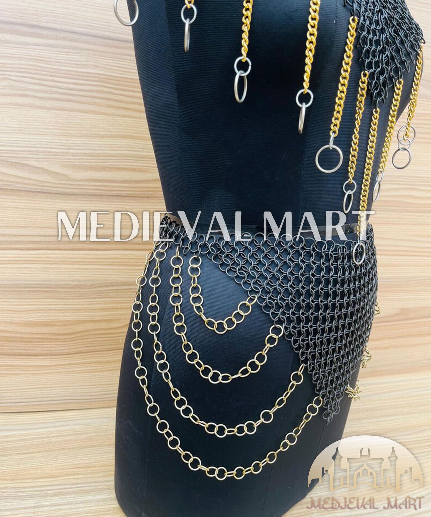 MEDIEVALMART AU Iconic Viking's Jarl Borg Iron Spikes  Battleworn Viking Wooden Shield | Gifts For Dad