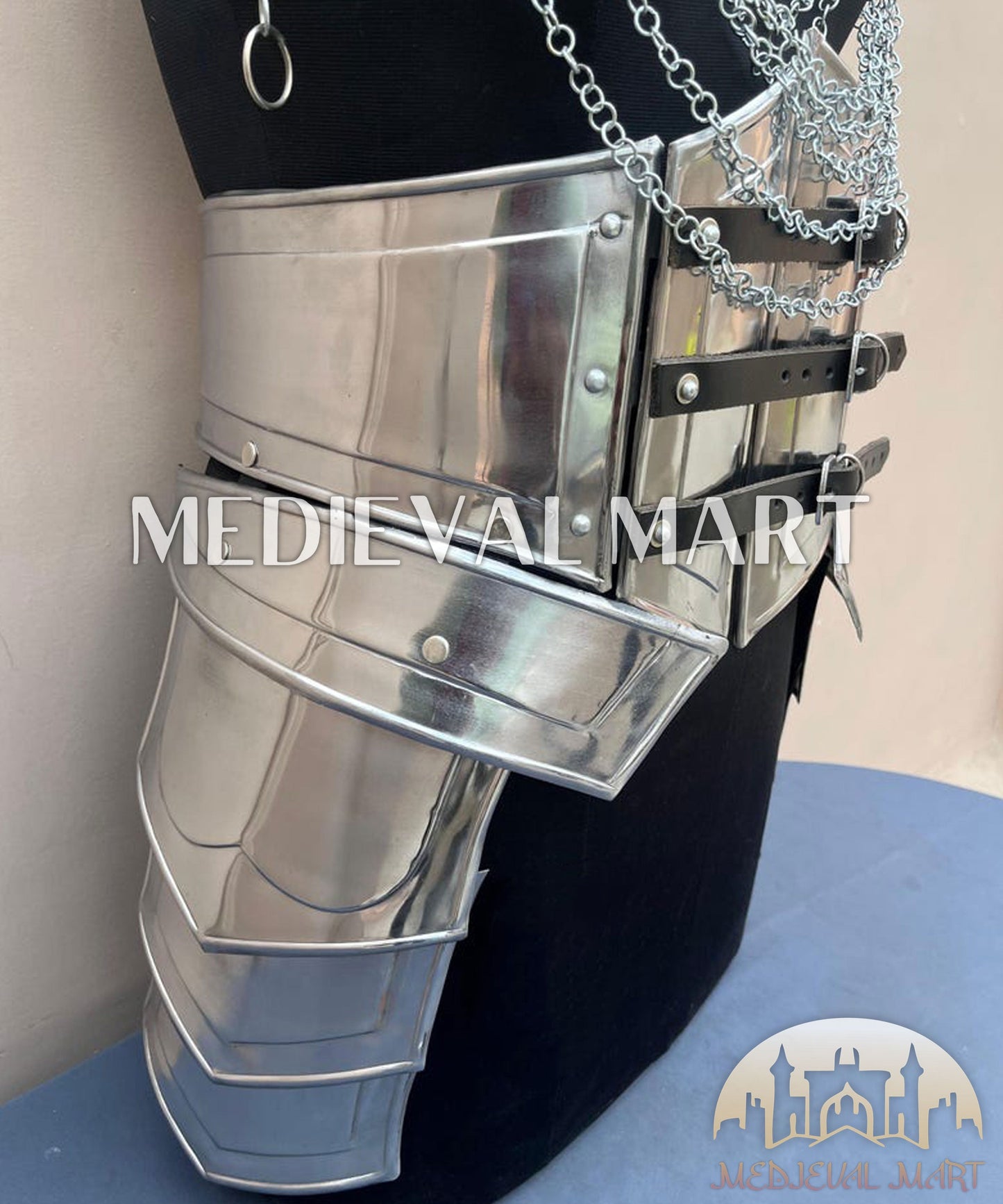 MEDIEVALMART AU Iconic Viking's Jarl Borg Iron Spikes  Battleworn Viking Wooden Shield | Gifts For Dad