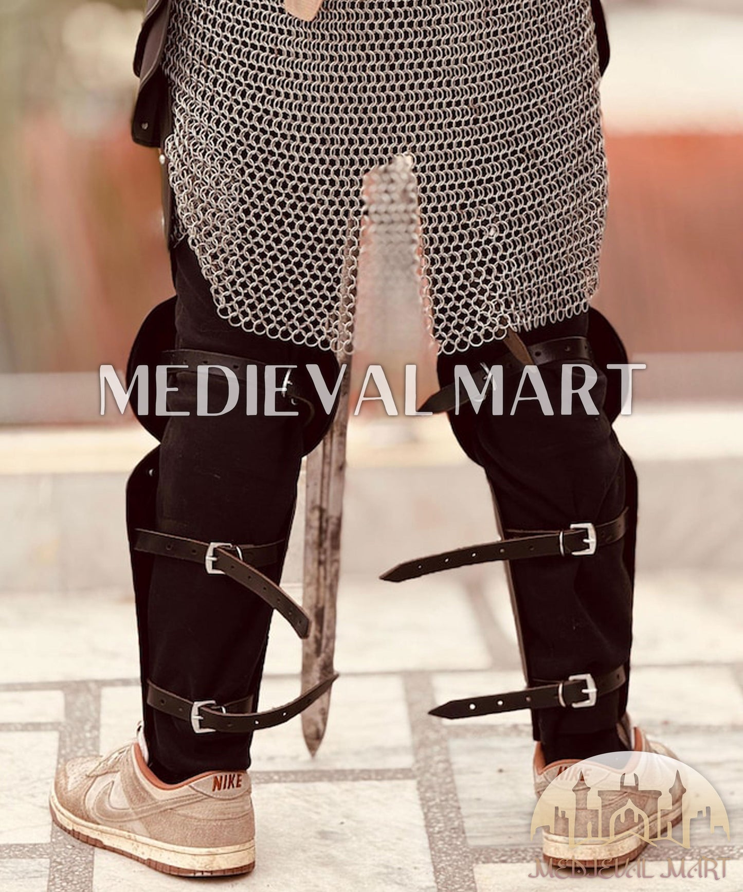 MEDIEVALMART AU Hand Forged Medieval Twisted Troll Cross Iron Pendent With Leather Cord