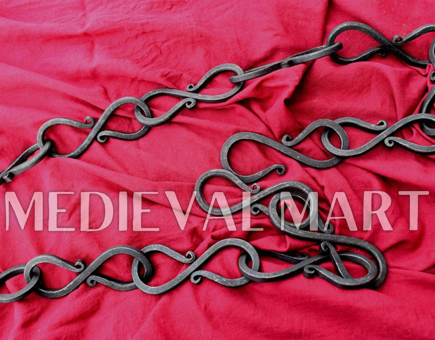 MEDIEVALMART AU Hand Forged Medieval Twisted Troll Cross Iron Pendent With Leather Cord
