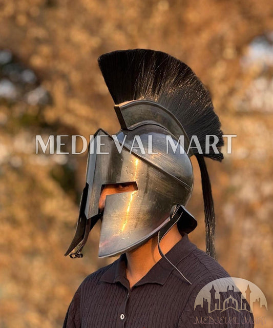 MEDIEVALMART AU Great Fantasy Helmet With Metal Horns or Free Stand | LARP Props