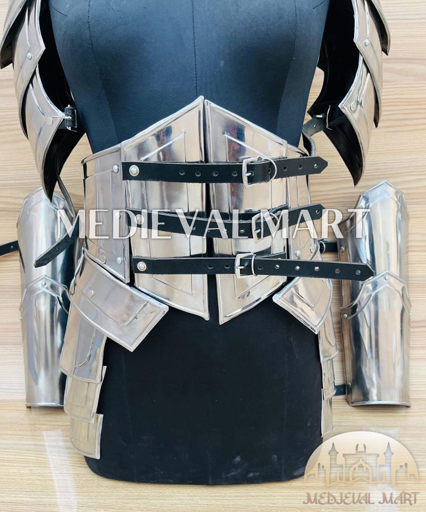 MEDIEVALMART AU Iconic Viking's Jarl Borg Iron Spikes  Battleworn Viking Wooden Shield | Gifts For Dad