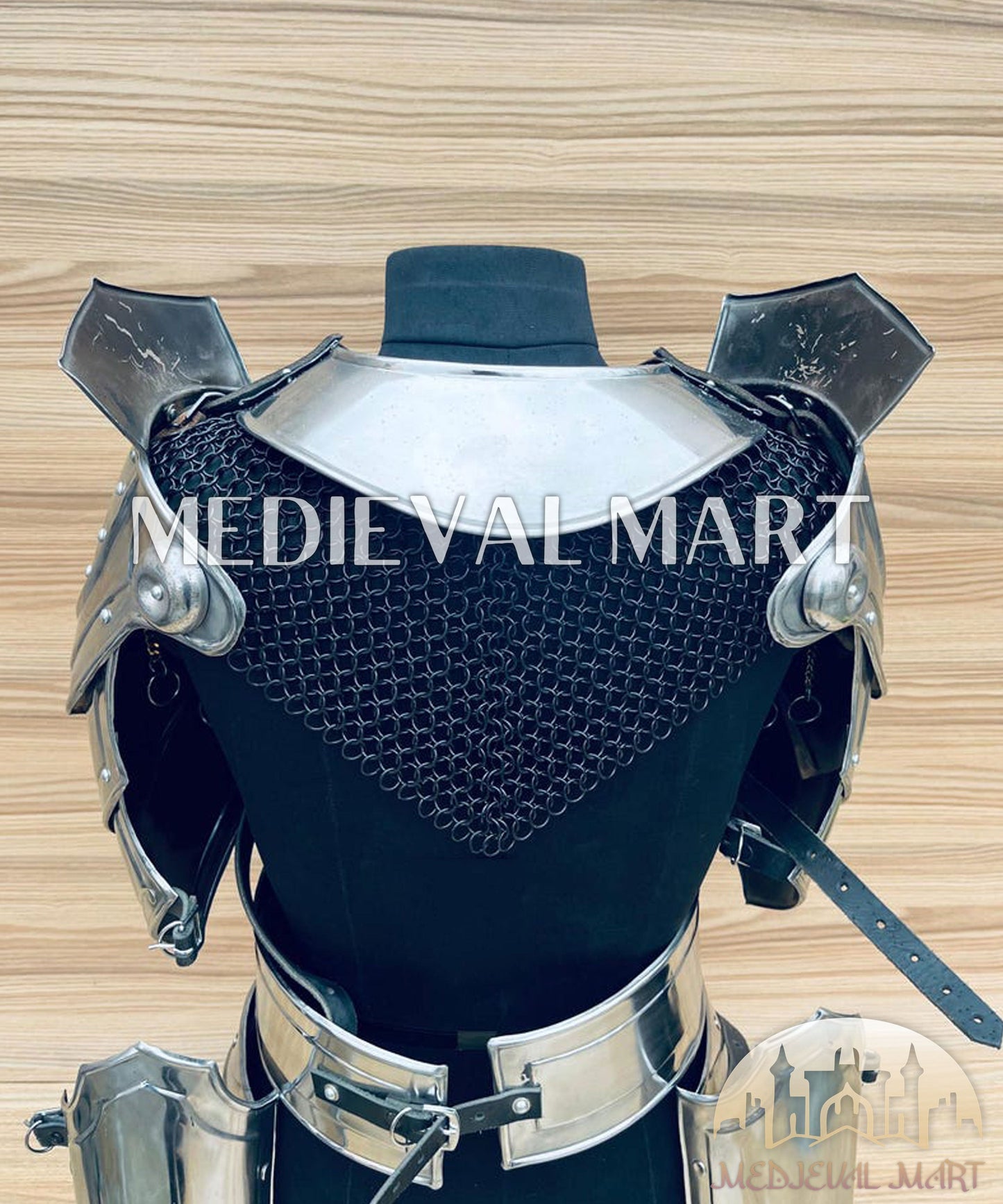 MEDIEVALMART AU (Isolara Dragonplate) Women’s Armor W/H Silver (Dragonfang) Jesus Chainmail + Arms Armor