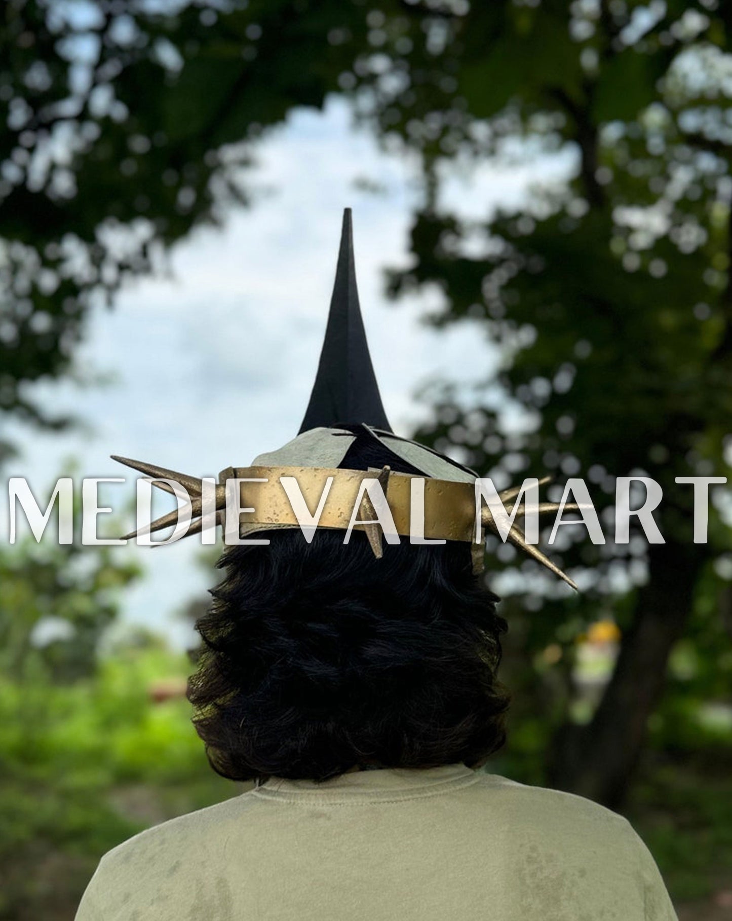 MEDIEVALMART AU "Achilles" Gold Finish Trojan Warrior Helmet W/H Free Stand | Troy Props