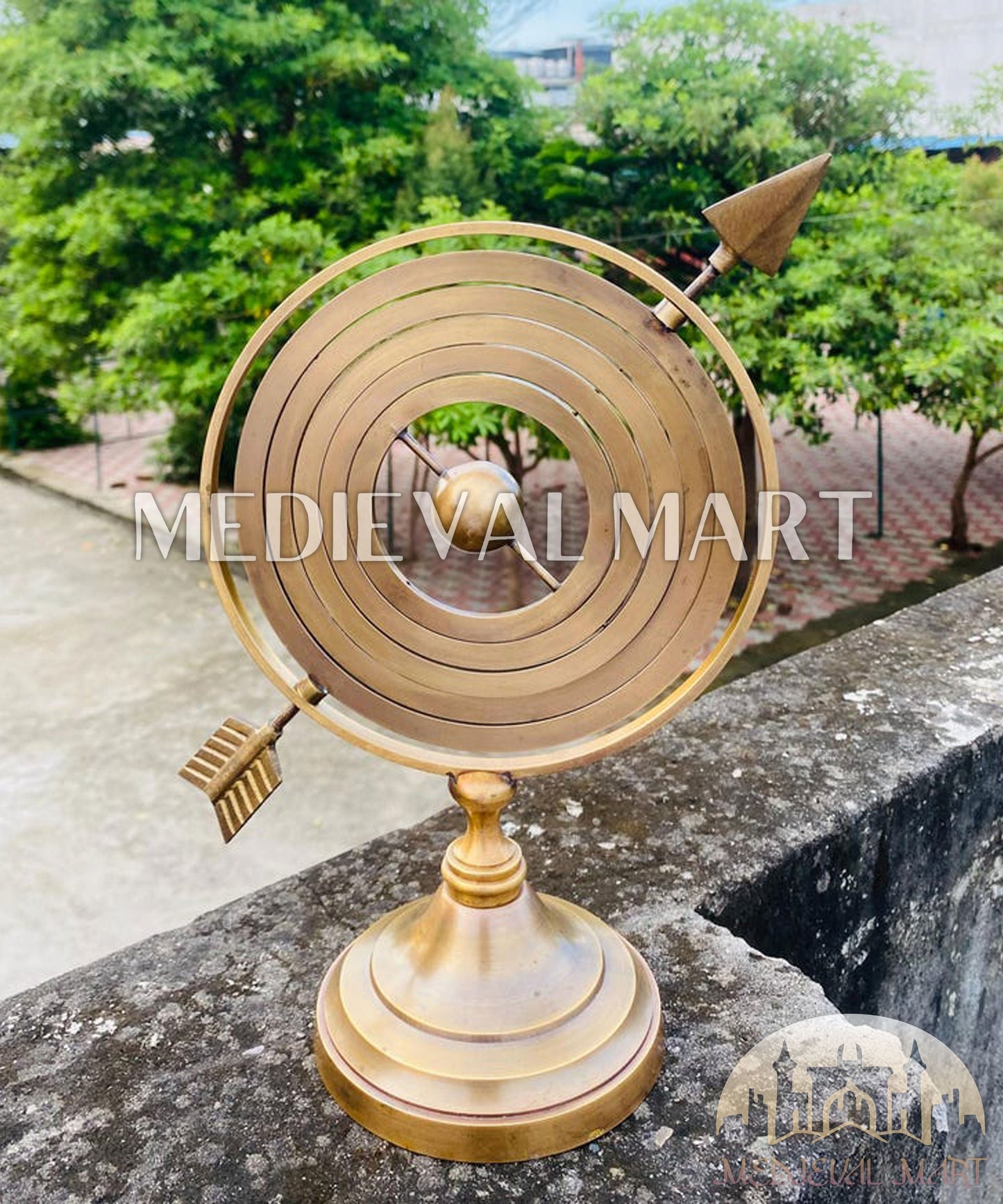 MEDIEVALMART AU "Achilles" Gold Finish Trojan Warrior Helmet W/H Free Stand | Troy Props