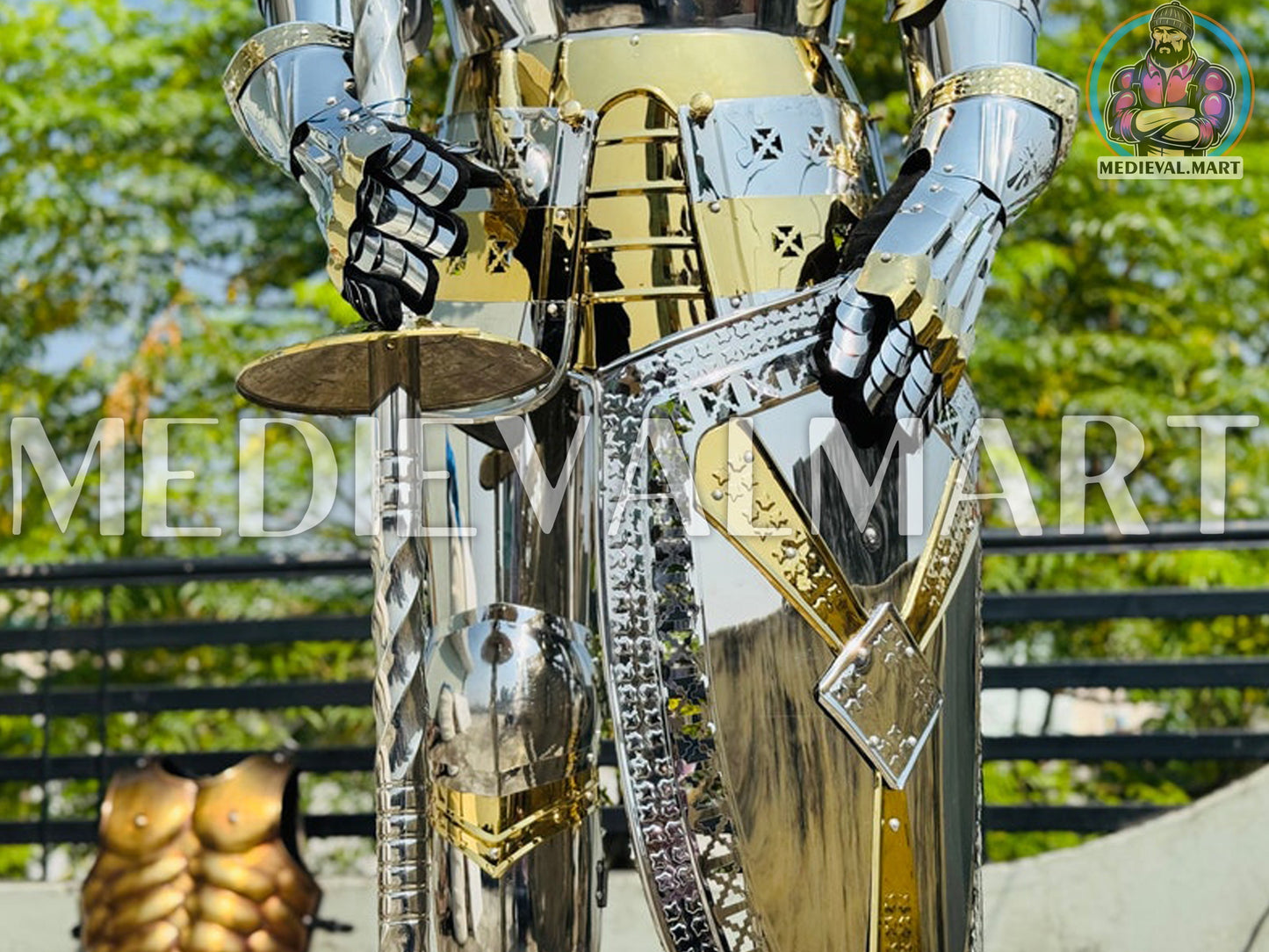 MEDIEVALMART AU Hand Forged Medieval Twisted Troll Cross Iron Pendent With Leather Cord