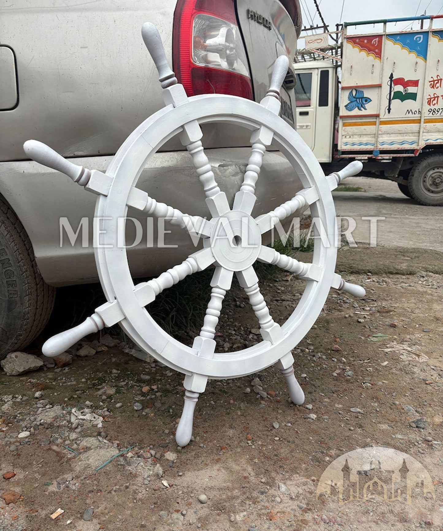 MEDIEVALMART AU Hand Forged Medieval Twisted Troll Cross Iron Pendent With Leather Cord