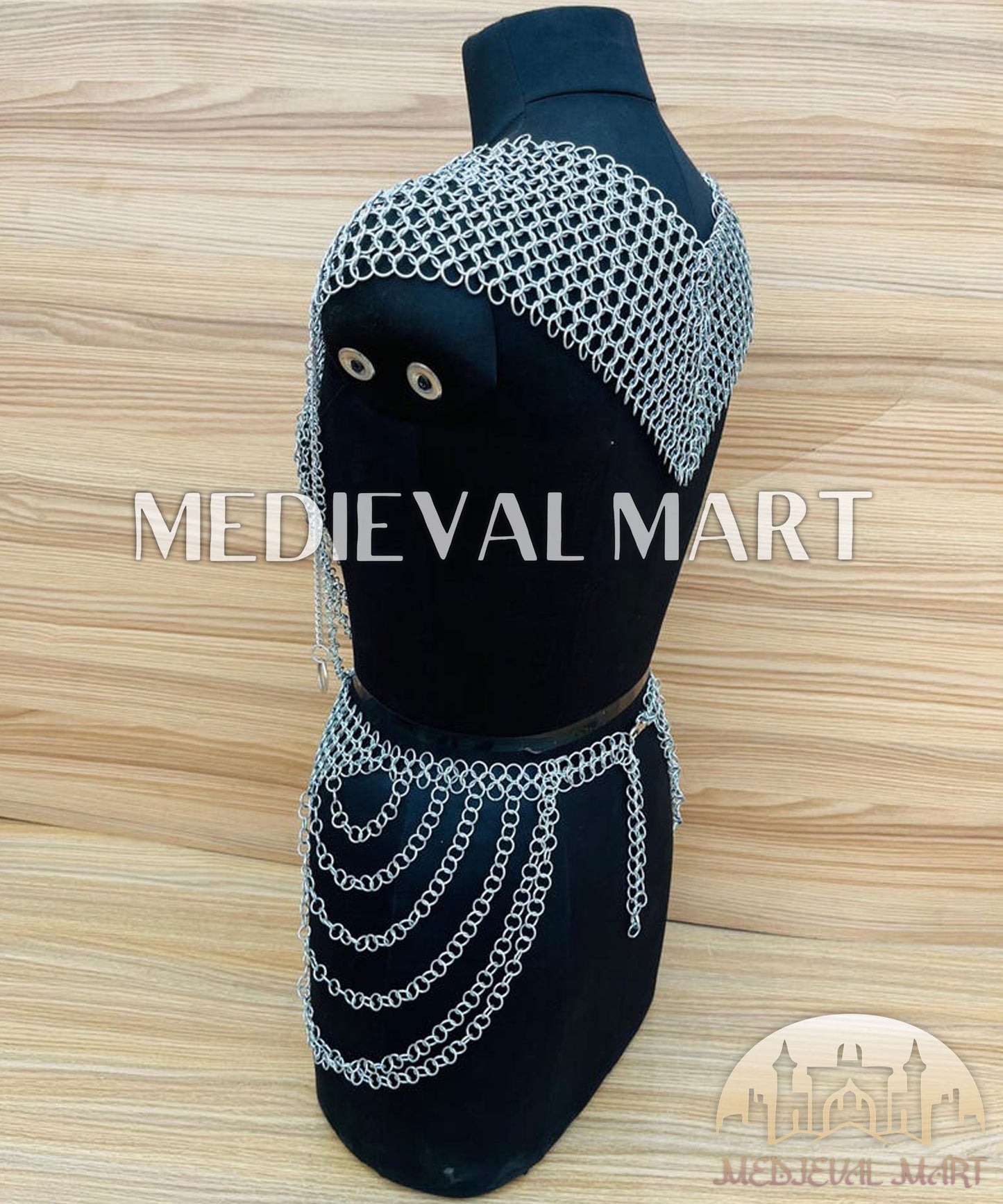 MEDIEVALMART AU Iconic Viking's Jarl Borg Iron Spikes  Battleworn Viking Wooden Shield | Gifts For Dad