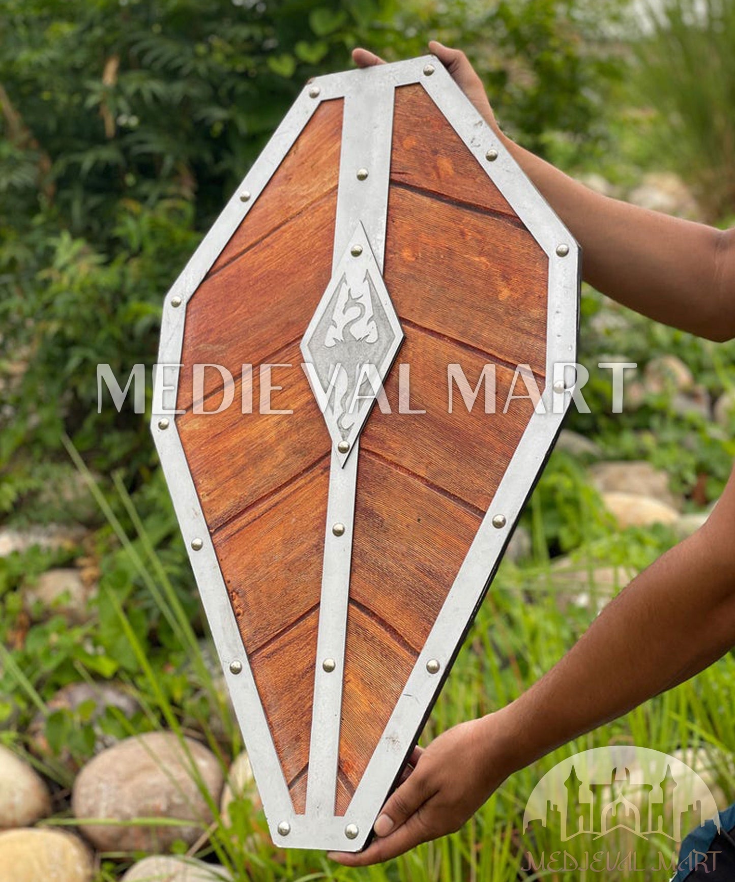 MEDIEVALMART AU Great Fantasy Helmet With Metal Horns or Free Stand | LARP Props