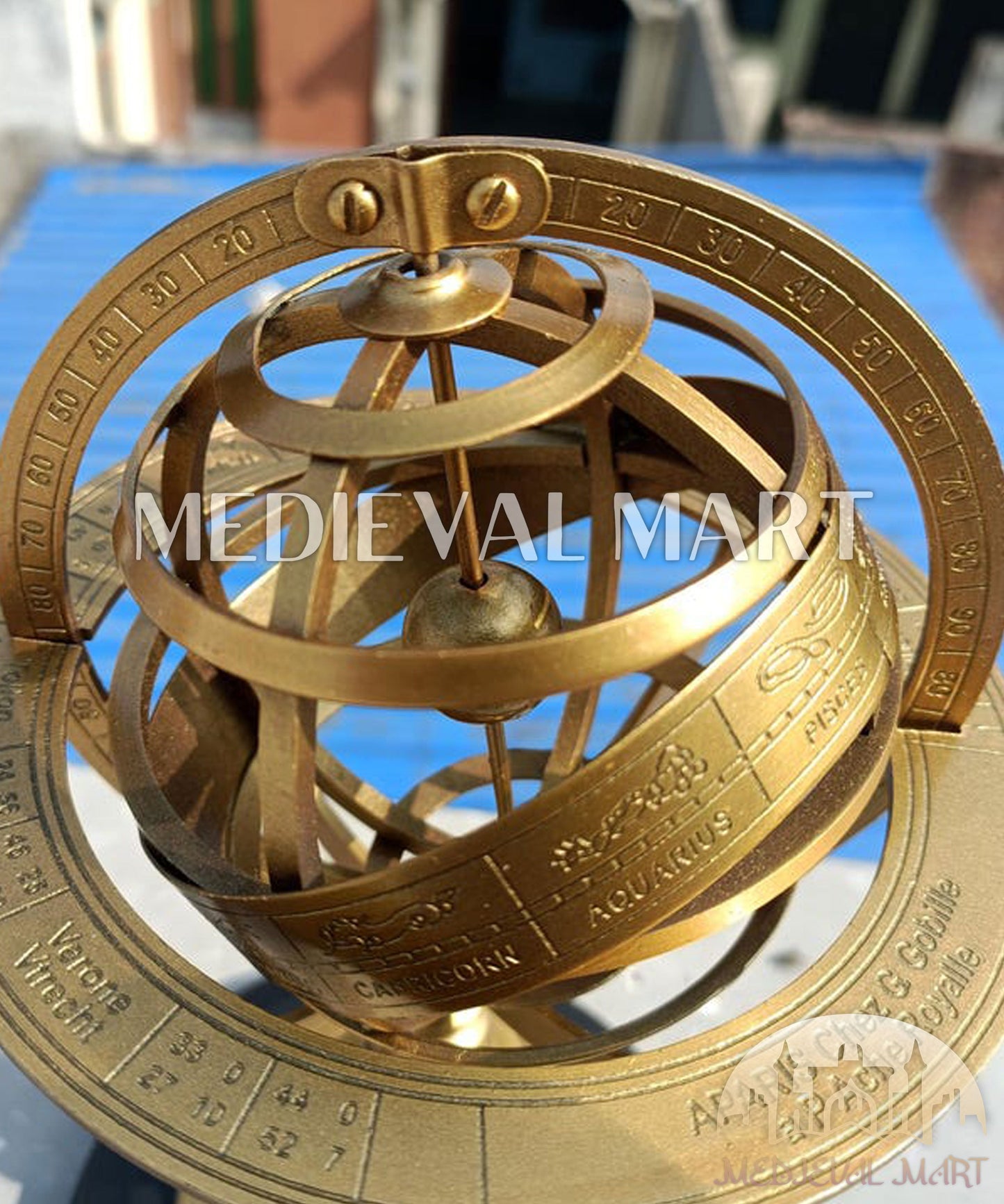 MEDIEVALMART AU "Achilles" Gold Finish Trojan Warrior Helmet W/H Free Stand | Troy Props