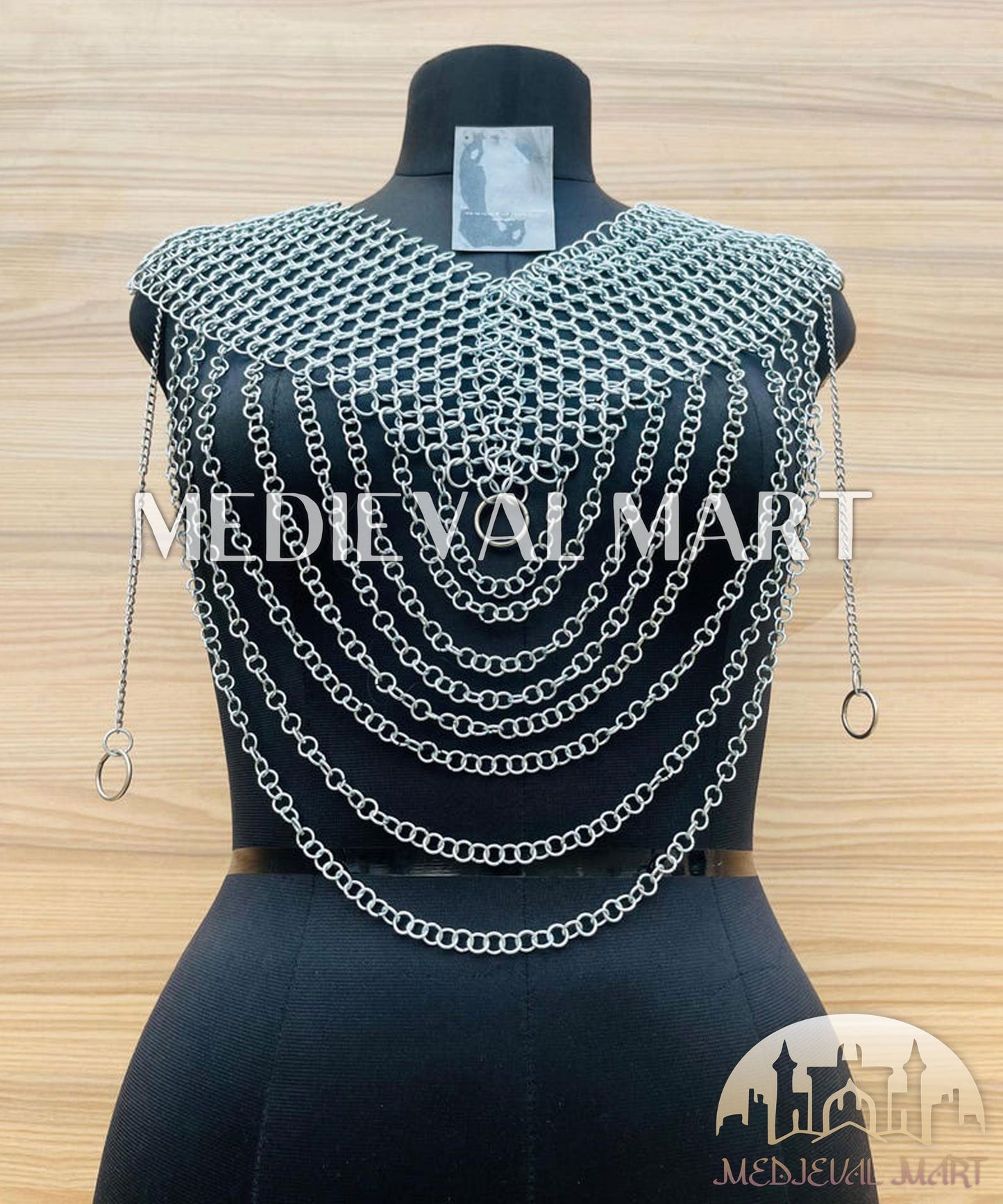 MEDIEVALMART AU Iconic Viking's Jarl Borg Iron Spikes  Battleworn Viking Wooden Shield | Gifts For Dad