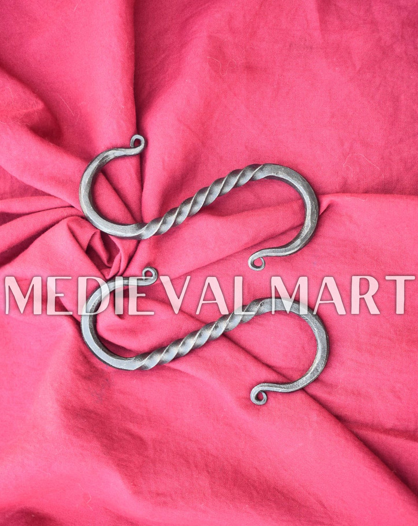 MEDIEVALMART AU Hand Forged Medieval Twisted Troll Cross Iron Pendent With Leather Cord