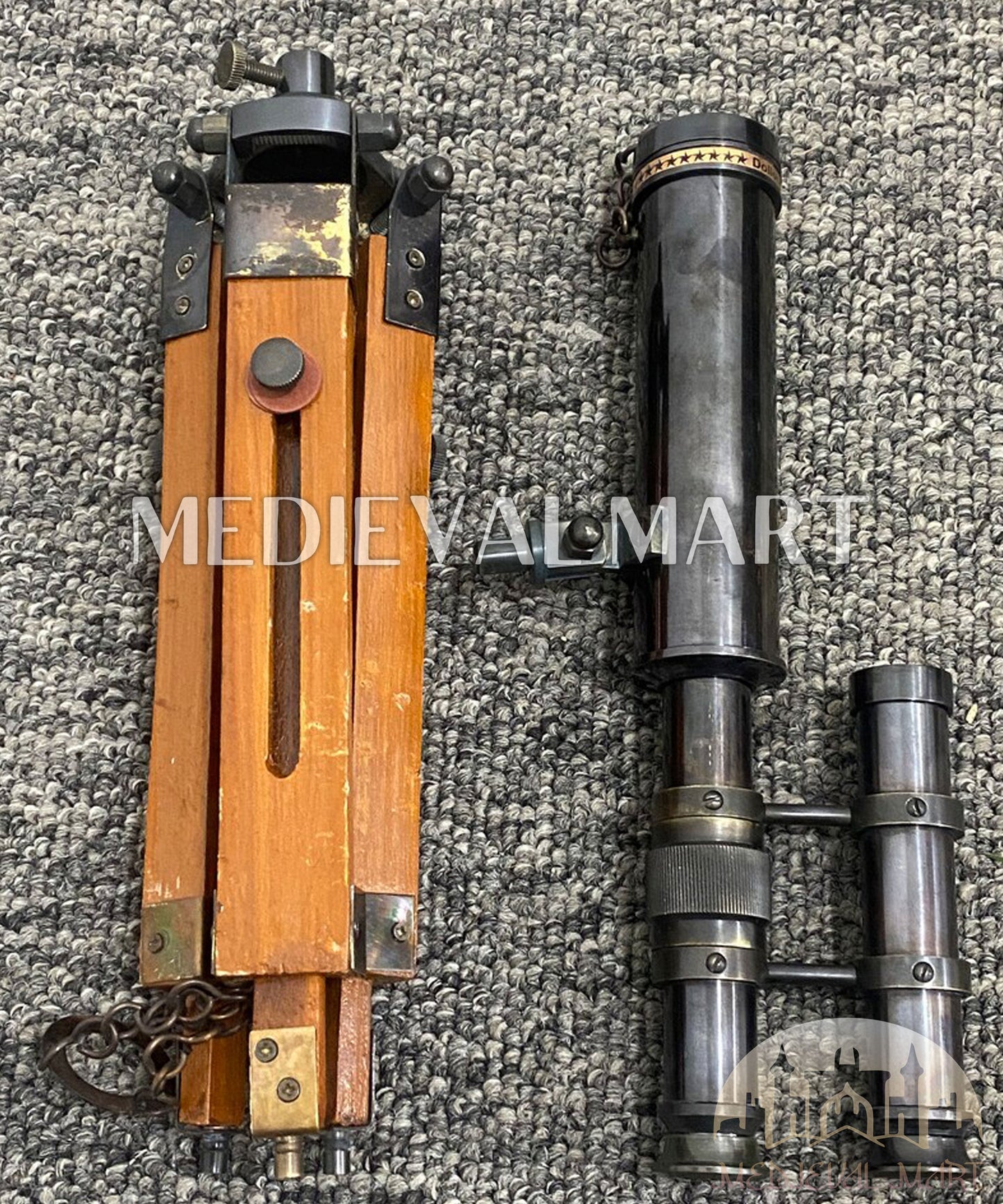 MEDIEVALMART AU Medieval Templar Devil Zelda Cross Inspired Wooden Shield Bliue & Gold Finish | Gift for Christmas Day