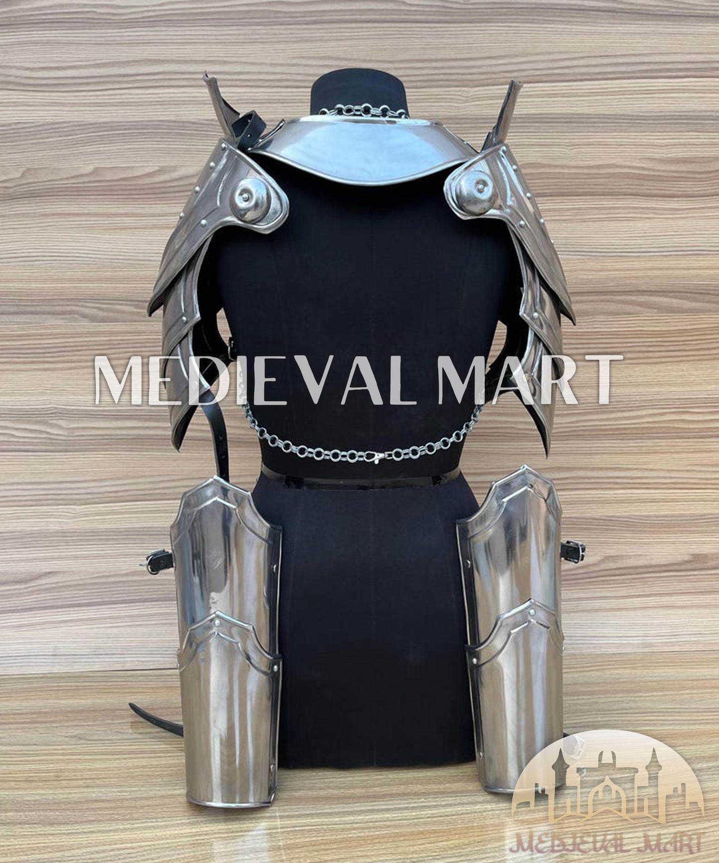 MEDIEVALMART AU Iconic Viking's Jarl Borg Iron Spikes  Battleworn Viking Wooden Shield | Gifts For Dad