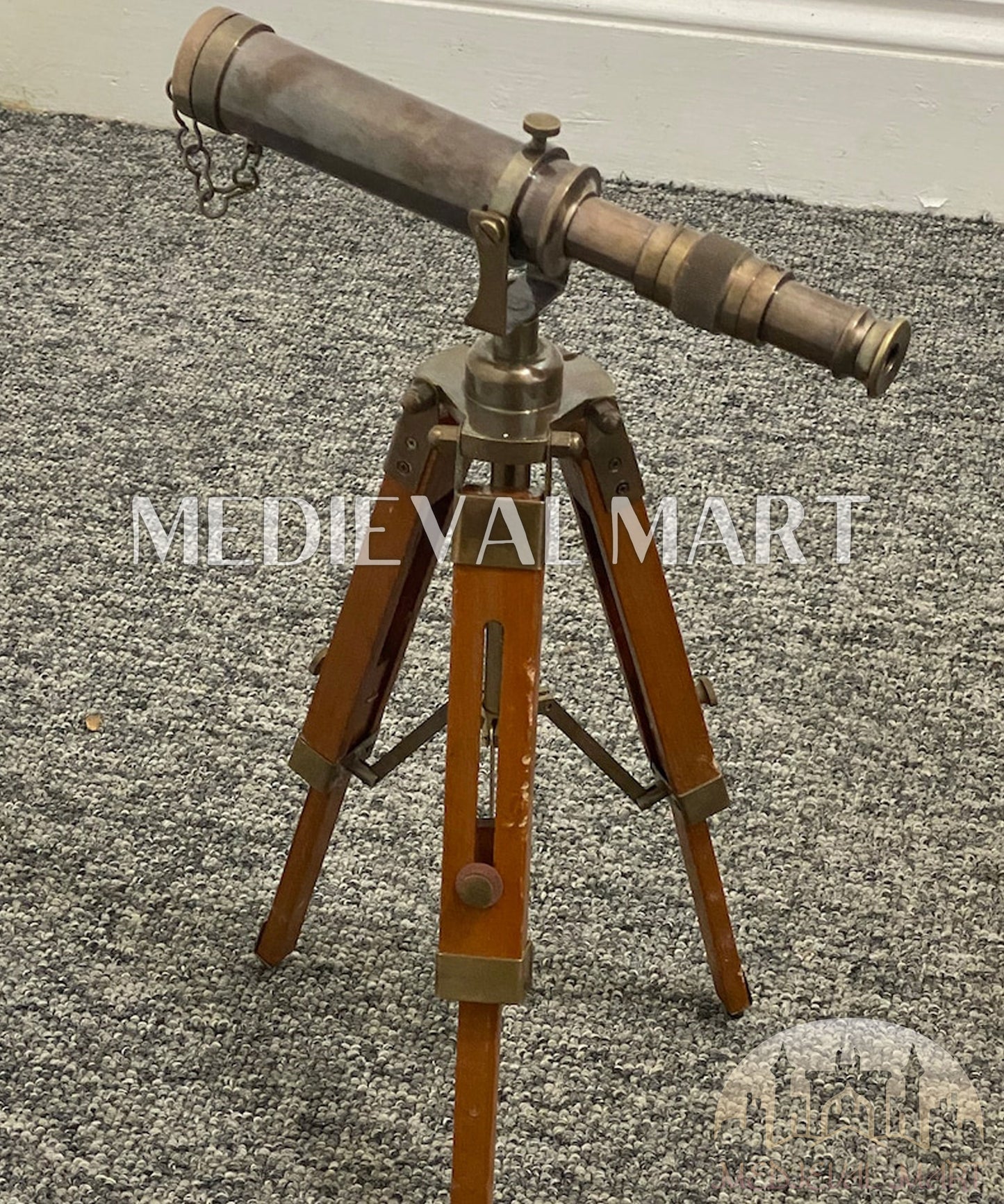 MEDIEVALMART AU Medieval Templar Devil Zelda Cross Inspired Wooden Shield Bliue & Gold Finish | Gift for Christmas Day