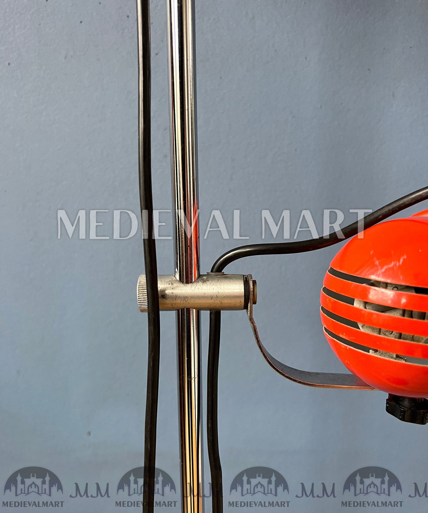 MEDIEVALMART AU Vintage Mid Century Silver Dijkstra Space Age Floor Lamp