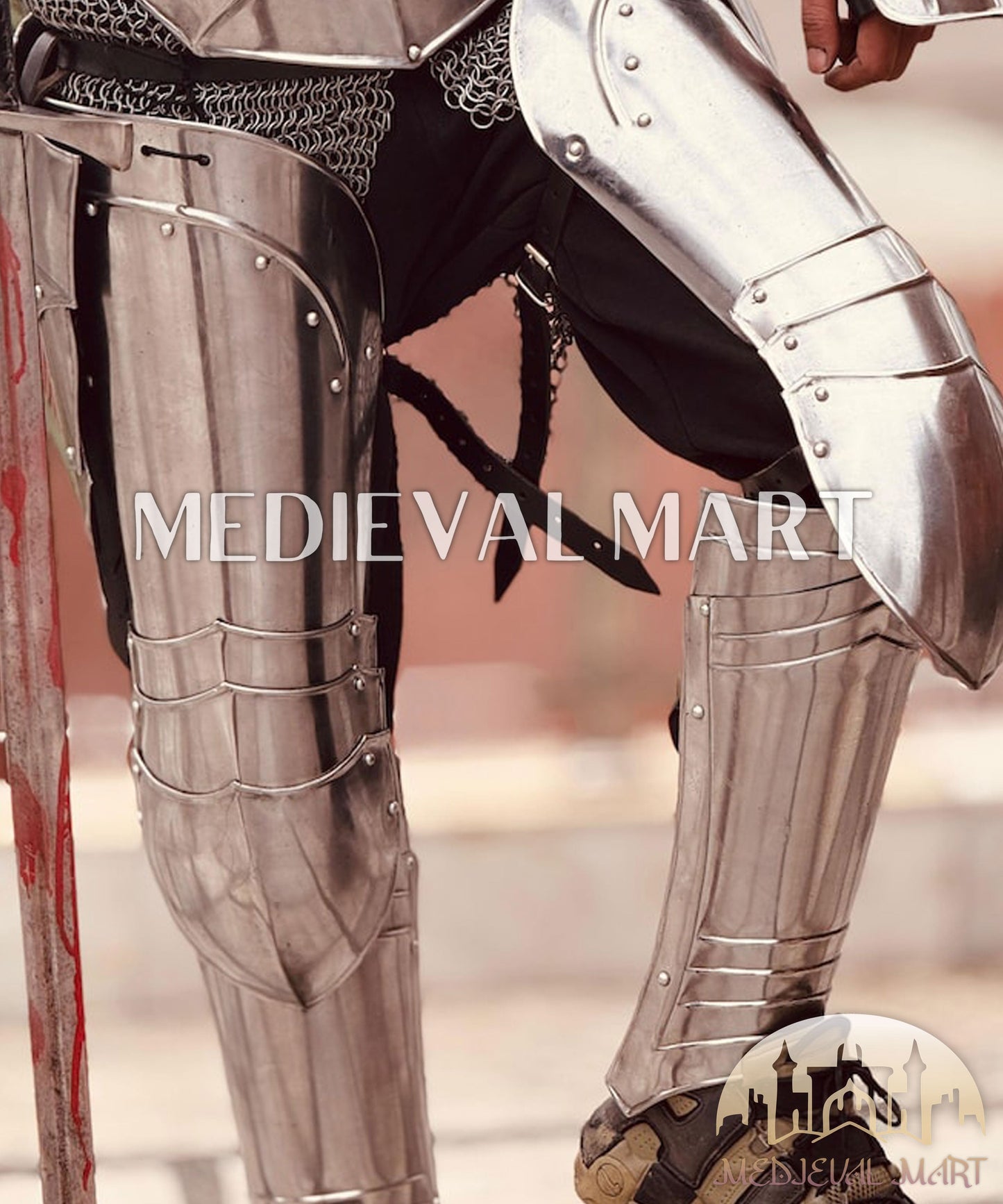 MEDIEVALMART AU Hand Forged Medieval Twisted Troll Cross Iron Pendent With Leather Cord