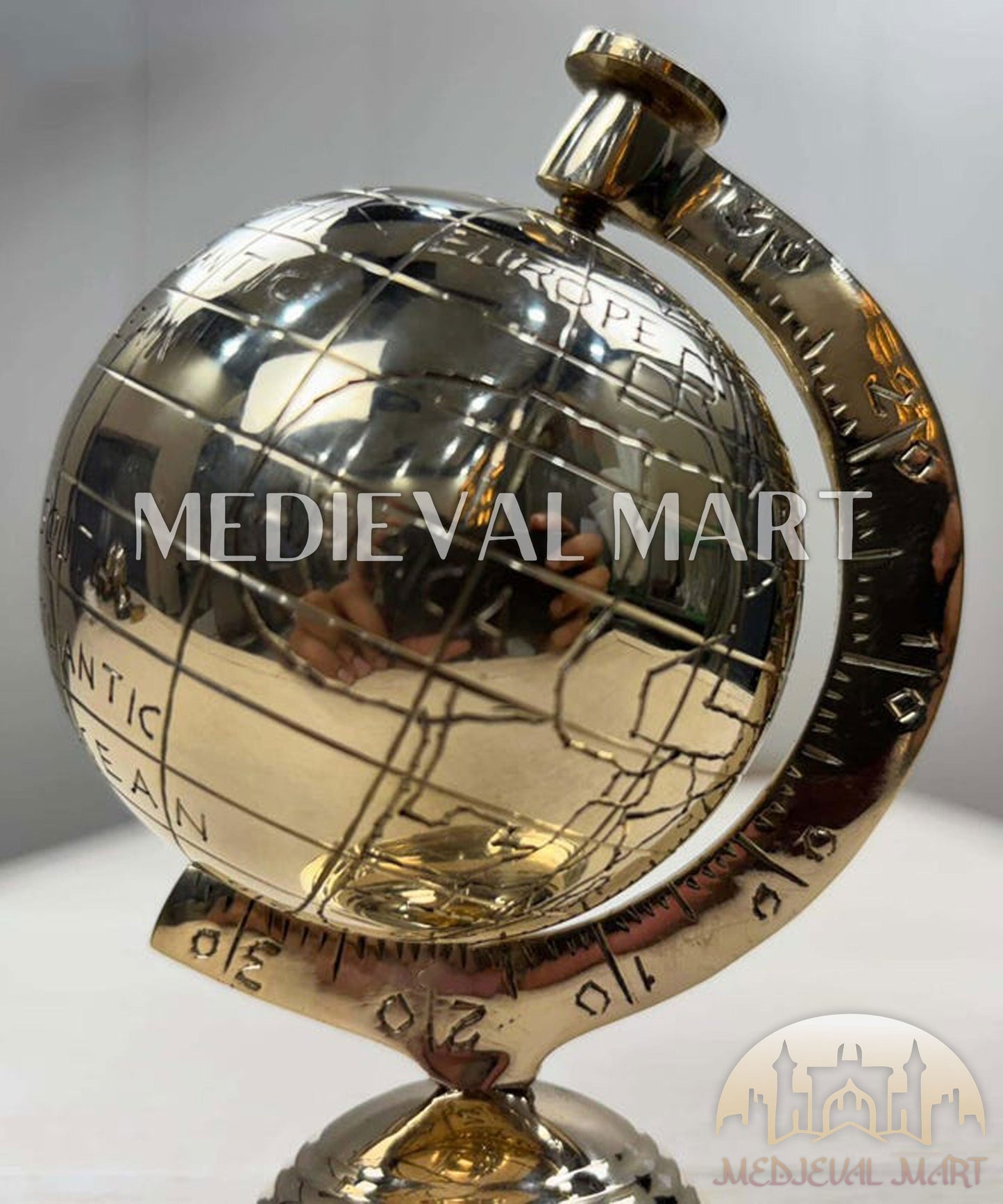 MEDIEVALMART AU "Achilles" Gold Finish Trojan Warrior Helmet W/H Free Stand | Troy Props