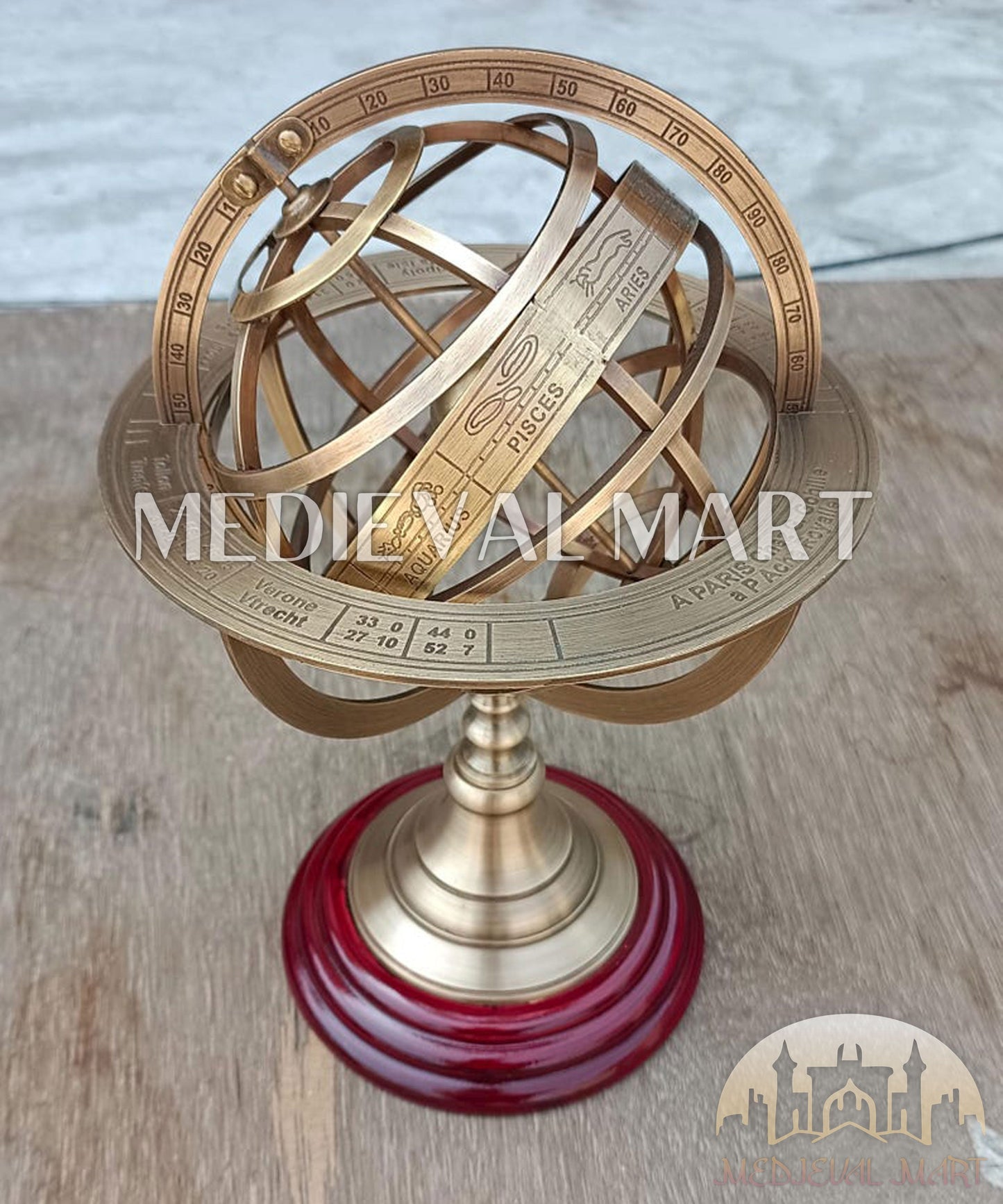 MEDIEVALMART AU "Achilles" Gold Finish Trojan Warrior Helmet W/H Free Stand | Troy Props