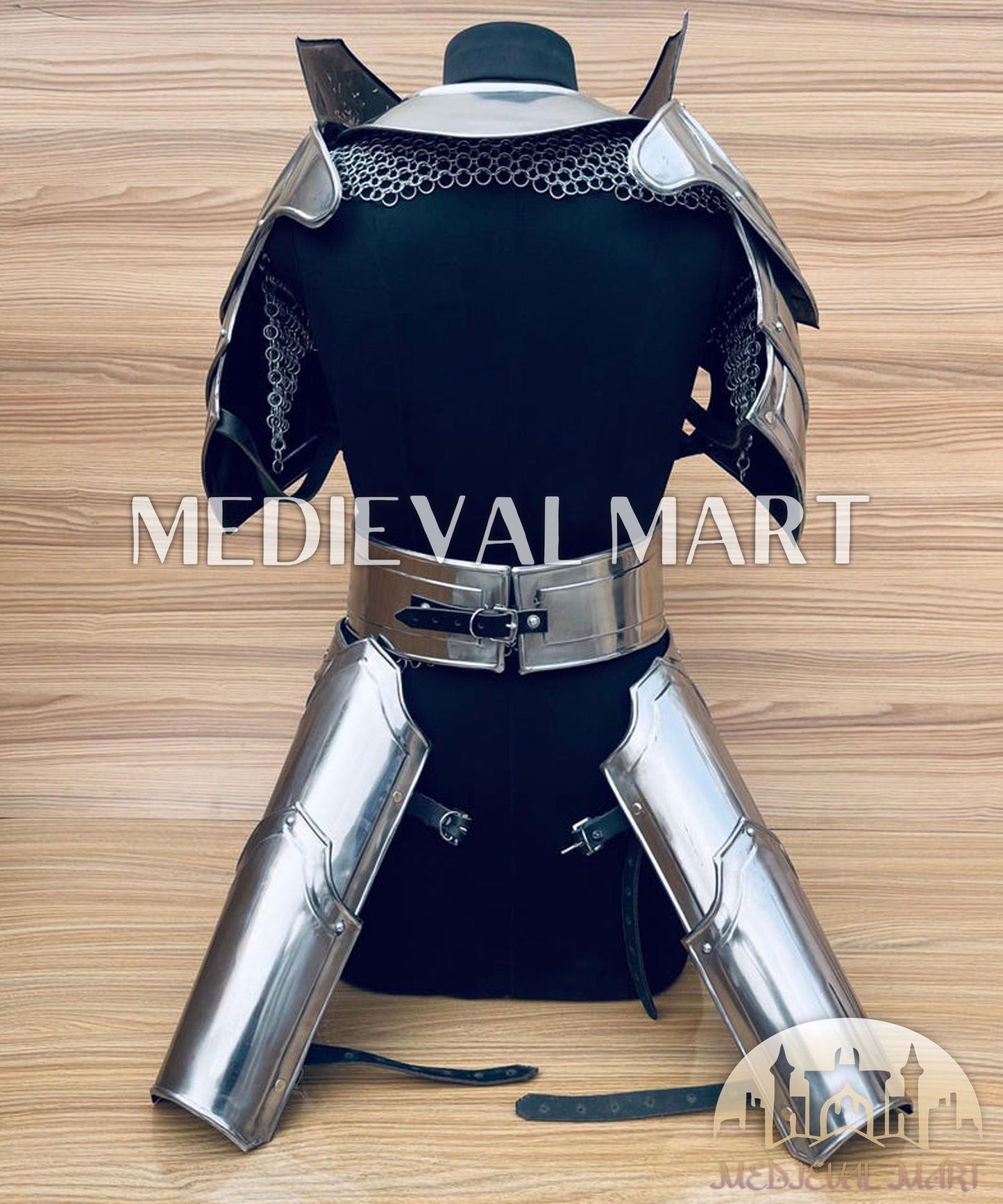 MEDIEVALMART AU (Isolara Dragonplate) Women’s Armor W/H Silver (Dragonfang) Jesus Chainmail + Arms Armor