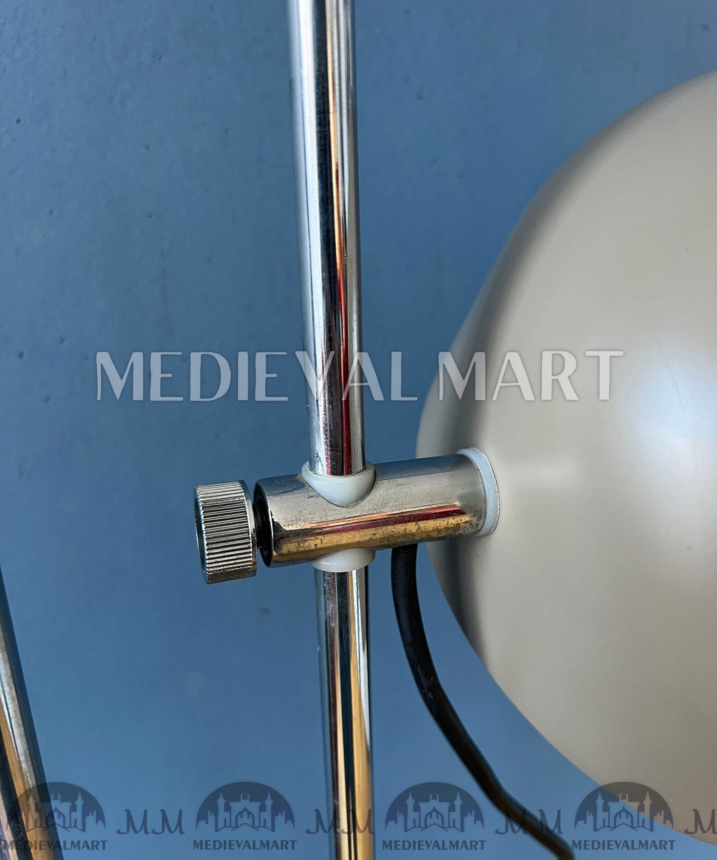 MEDIEVALMART AU Vintage Mid Century Silver Dijkstra Space Age Floor Lamp