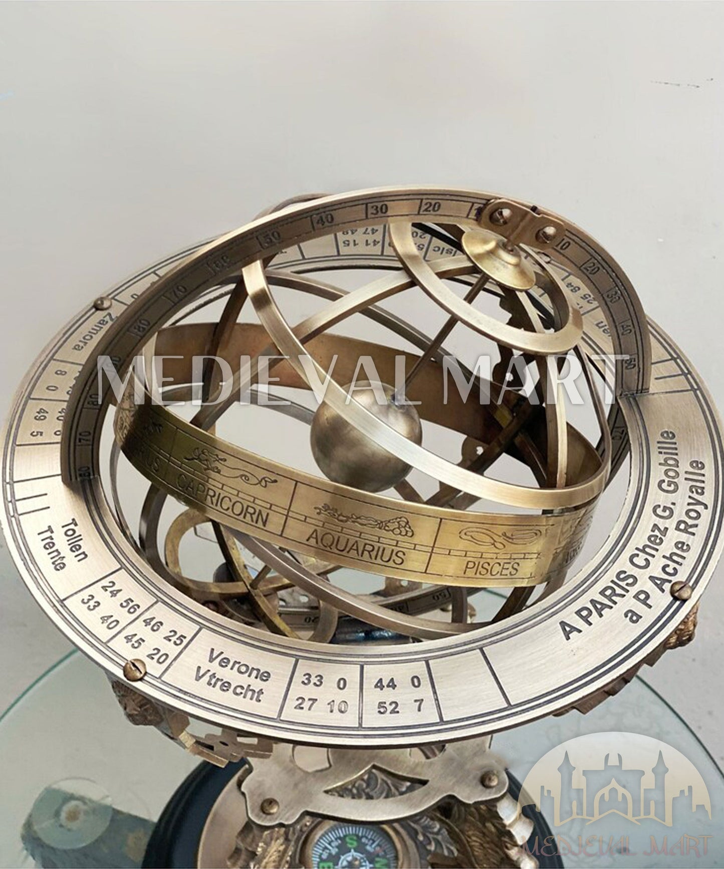 MEDIEVALMART AU "Achilles" Gold Finish Trojan Warrior Helmet W/H Free Stand | Troy Props