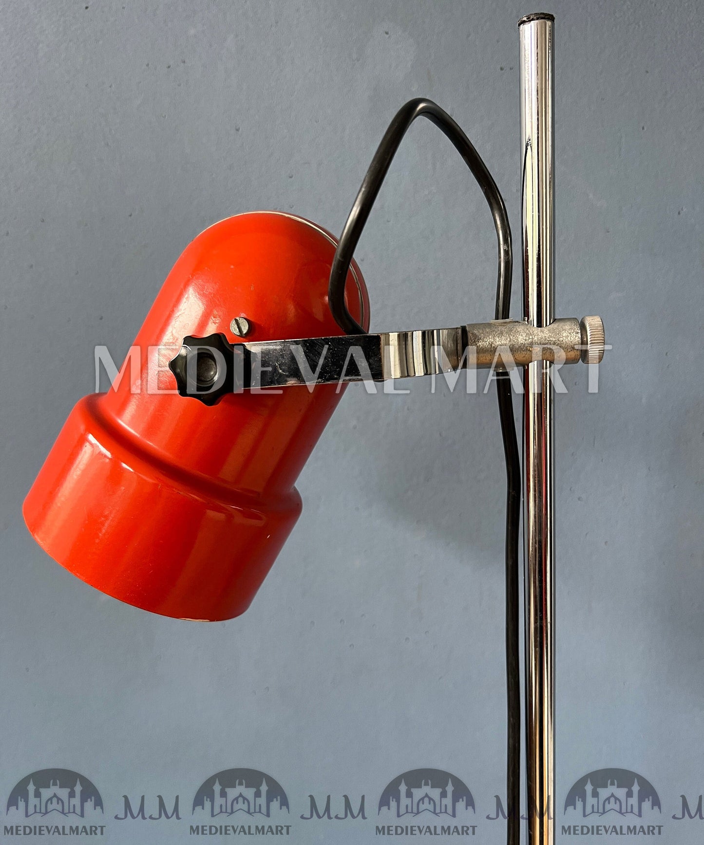 MEDIEVALMART AU Vintage Mid Century Silver Dijkstra Space Age Floor Lamp