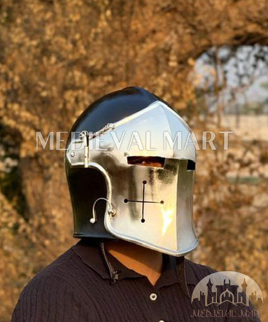 MEDIEVALMART AU Great Fantasy Helmet With Metal Horns or Free Stand | LARP Props
