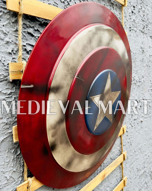 MEDIEVALMART AU First Avengers Steve Rogers Damaged Shield | Gift for Cosplayer