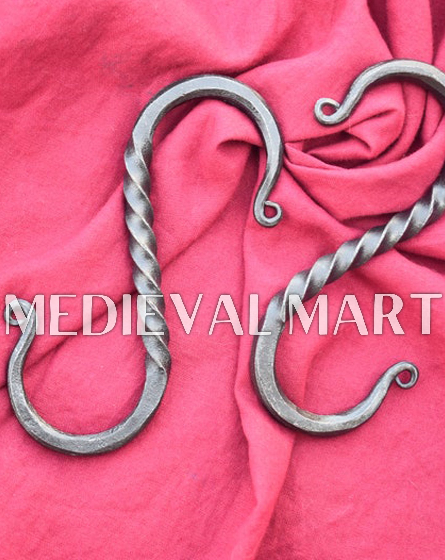 MEDIEVALMART AU Hand Forged Medieval Twisted Troll Cross Iron Pendent With Leather Cord