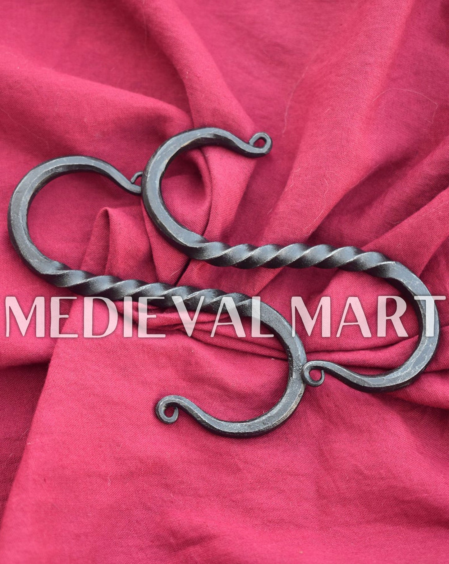 MEDIEVALMART AU Hand Forged Medieval Twisted Troll Cross Iron Pendent With Leather Cord