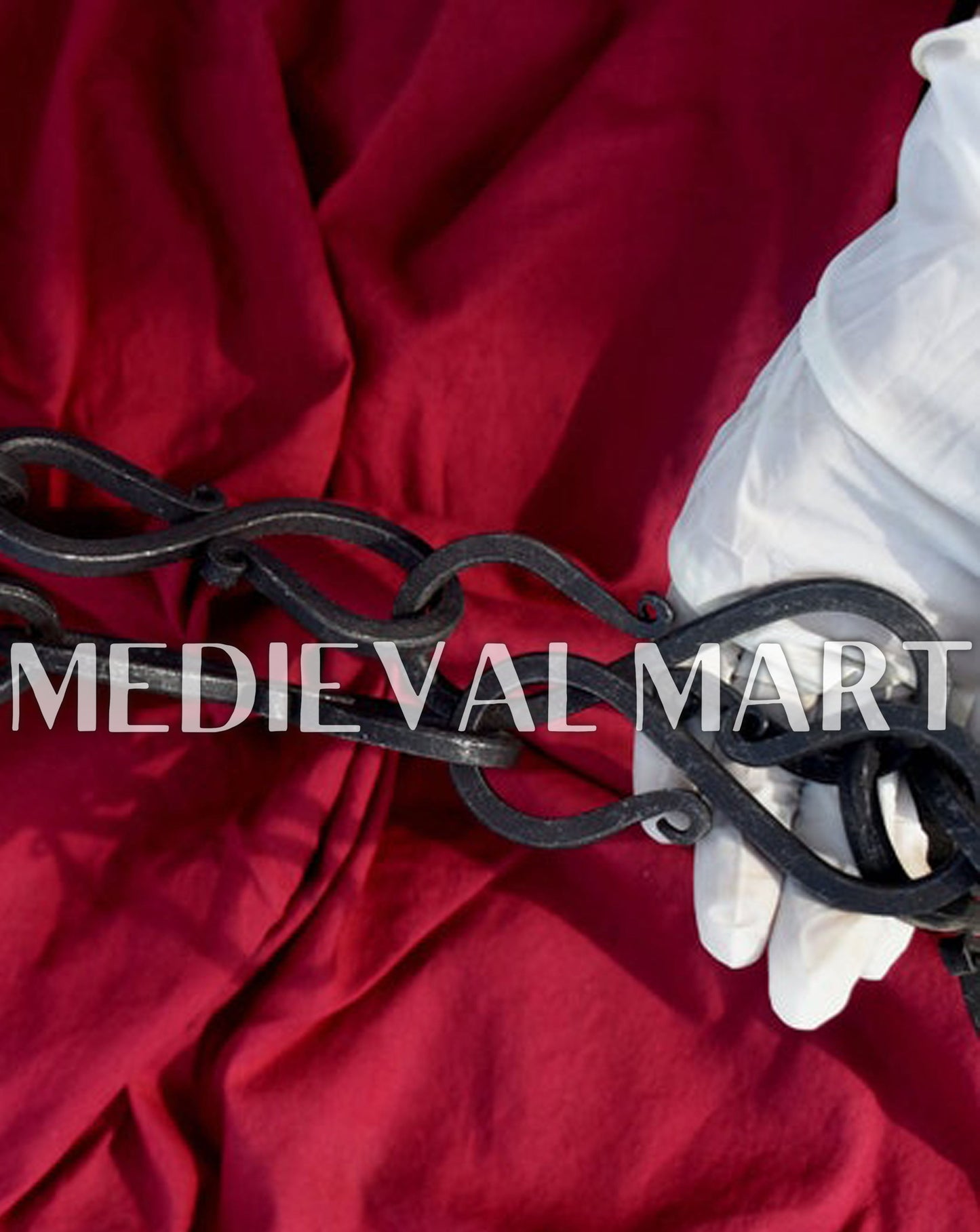 MEDIEVALMART AU Hand Forged Medieval Twisted Troll Cross Iron Pendent With Leather Cord