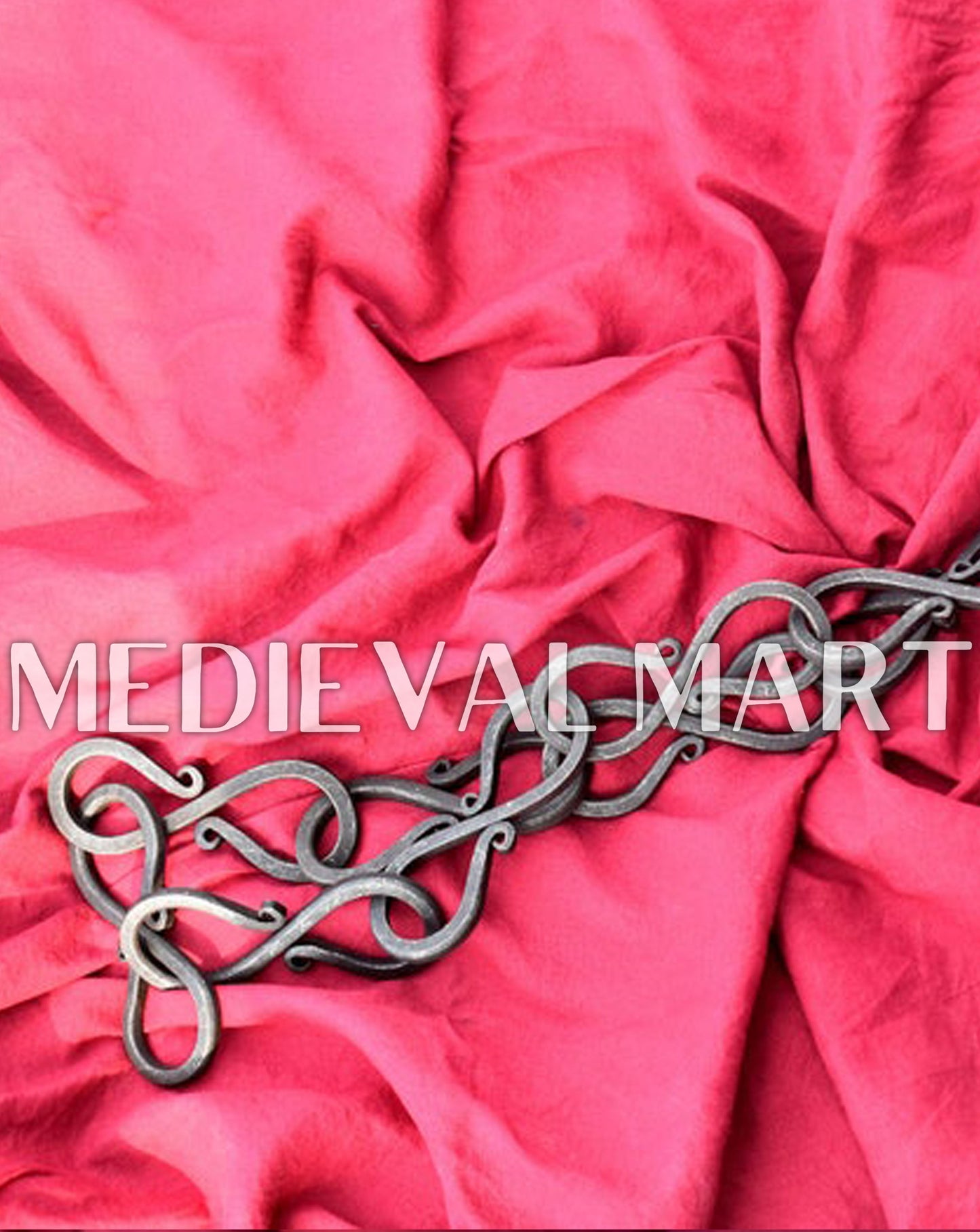 MEDIEVALMART AU Hand Forged Medieval Twisted Troll Cross Iron Pendent With Leather Cord