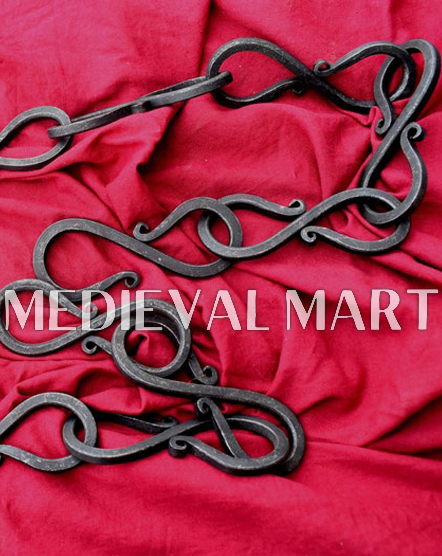 MEDIEVALMART AU Hand Forged Medieval Twisted Troll Cross Iron Pendent With Leather Cord