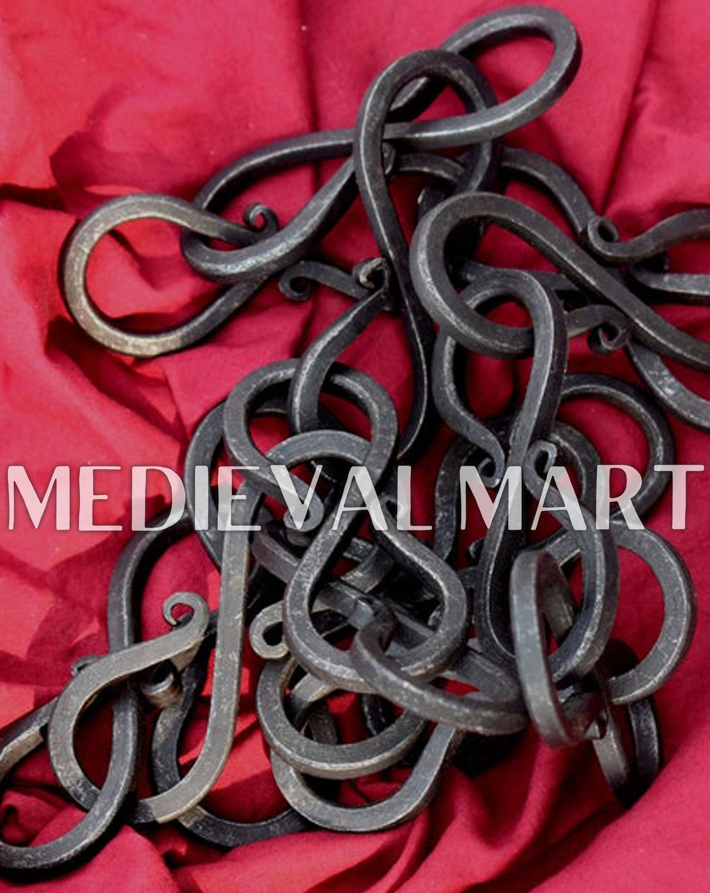 MEDIEVALMART AU Hand Forged Medieval Twisted Troll Cross Iron Pendent With Leather Cord